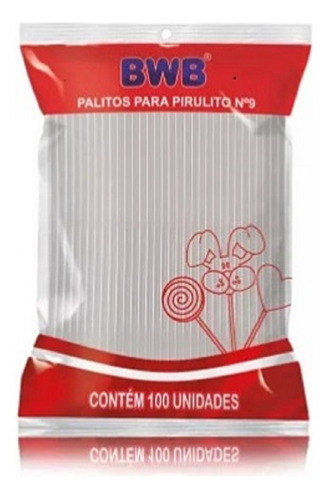 Palito P/pirulito Ou P/topper De Bolo Transparente 9 Cm Bwb