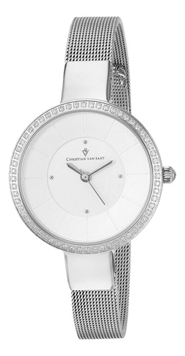 Reloj Mujer Christian Van Sant Cv0220 Cuarzo Pulso Plateado 