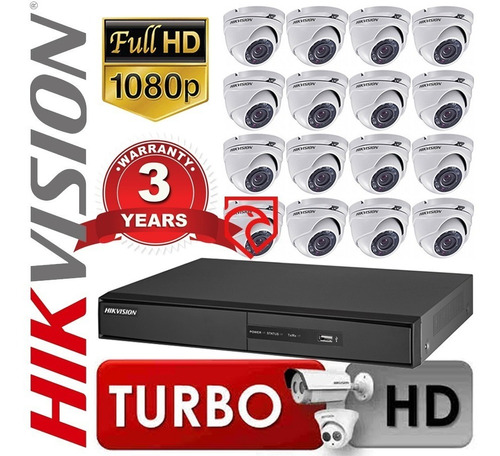 Kit Dvr Seguridad Hikvision 7216hghi 16ch + 16 Cam Martinez