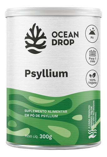 Psyllium 300g - Ocean Drop - Fibras Regulação Intestinal