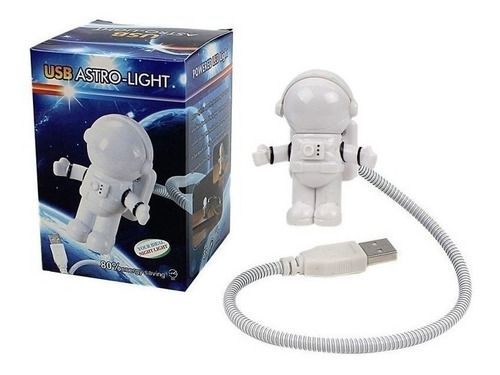 Lámpara Led Velador Luz Nocturna Flexible Usb Astronauta 