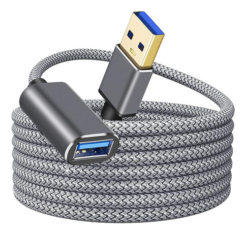 2 Cable De Extensión Usb 3.0 Macho A Hembra Nylon 0,5 M