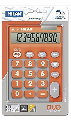 Calculadora De Milán, 10 Dígitos Naranja.
