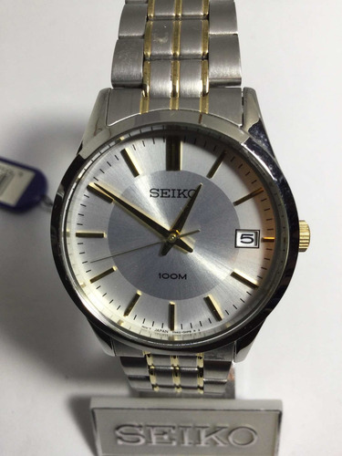 Reloj Seiko Quartz Hombre, Acero Inoxidable Con Dorado