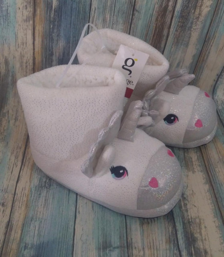 Pantuflas De Bota Afelpadas De Unicornio Para Niña George
