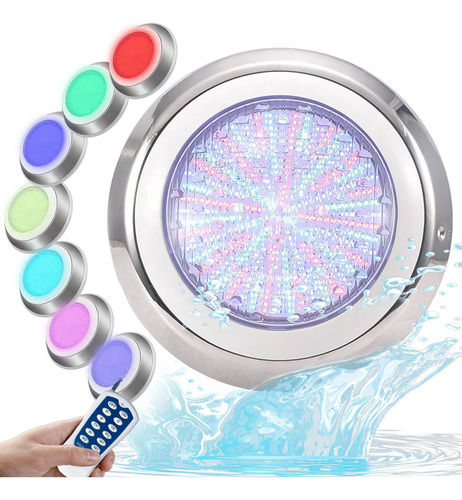 Luz Led Para Piscina 12v 18w Lámpara Colorida Rgb Con Remote