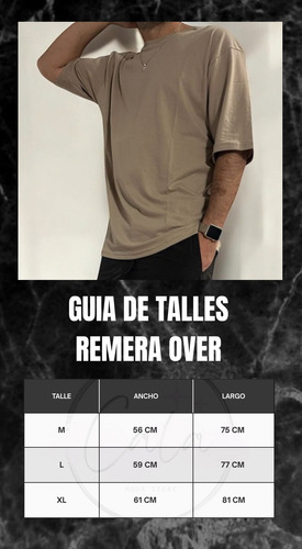 Remera Oversize 100% Algodon Peinado Cuello Rib Premium