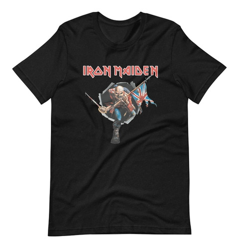 Playera Negra Dama Y Caballero Iron Maiden Invasion Of Rarit