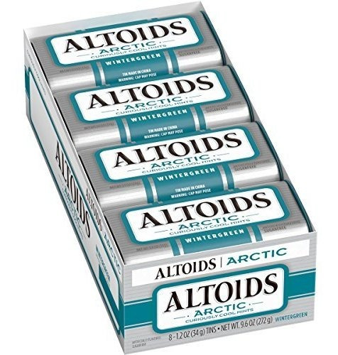 Pastillas Altoids Wintergreen, 8 Cajas 1,2 Oz.