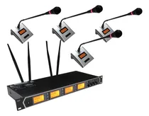 Comprar 4 Microfonos Cuello De Ganso Inalambricos Gbr Uhf 100 Frecue