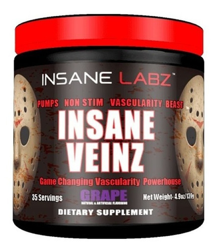 Pre Entreno Insane Labz Insane Veinz 35 Servicios Todo Sabor Sabor Grape