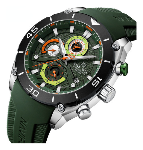 Cronógrafo Militar Naviforce Quartz Con Relojes Luminosos