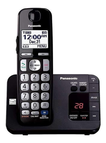 Teléfono Panasonic  KX-TGE233B inalámbrico - color negro