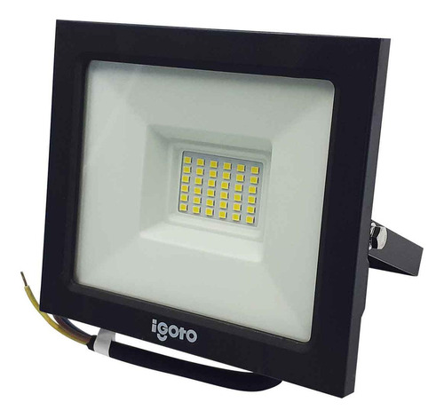 Lampara Led Reflector 30w 6500k Luz Dia Negro Ref030 Igoto