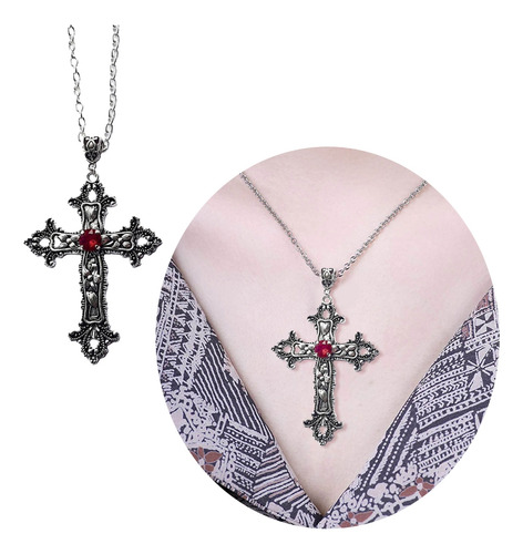 (r) Collar De Estilo Gótico Con Forma De Cruz Grande, Unisex
