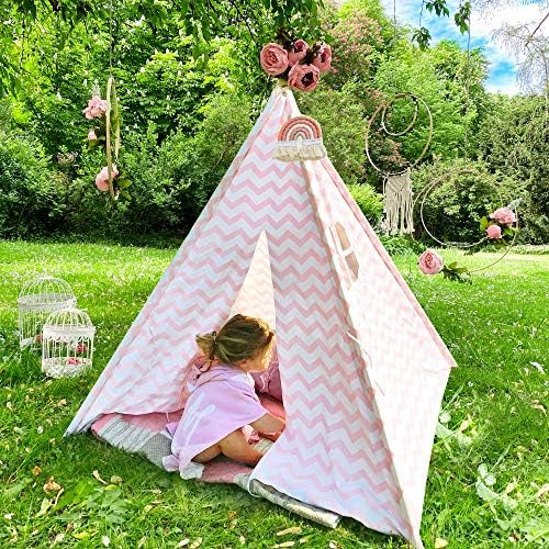 Tiny Land Tipi Para Niños Con Tapete Y Luces De Estrellas, C