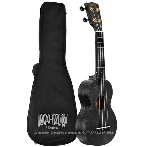 Ukelele Soprano Superior Negro + Funda + Pua + Envio Gratis