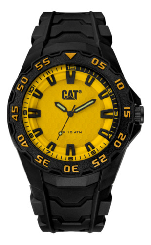 Reloj Hombre Analogico Cat Color de la malla Negro Color del bisel Negro Color del fondo Amarillo
