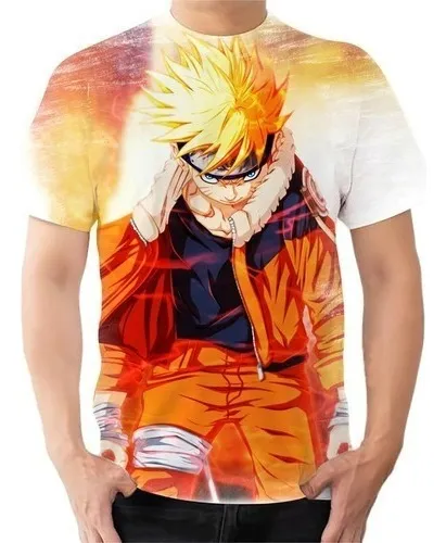 Camiseta Naruto Clássico Infantil Laranja