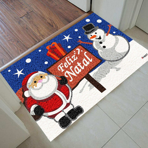 Tapete Capacho Feliz Natal Mod16 60x40cm Decoração Natal