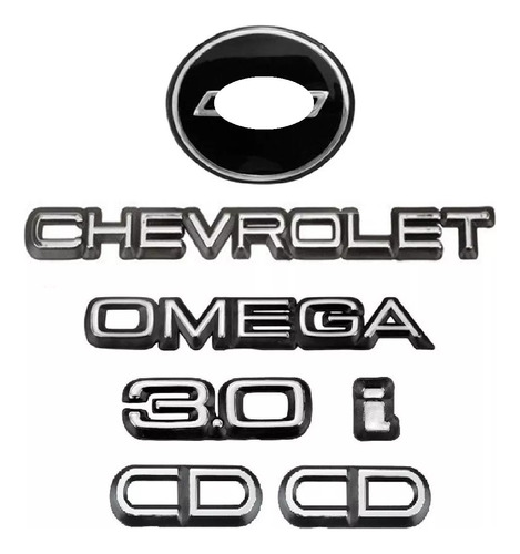 Kit Emblemas Chevrolet Omega Cd 3.0 1993 Ate 1997