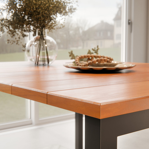 Mesa Áustria Sala De Jantar Estilo Industrial Com Tampo Em Madeira Retangular 120x85 Para Restaurante E Cozinha Cor Nature
