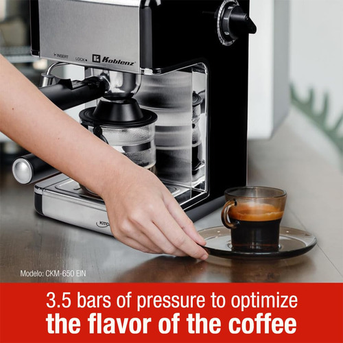 Cafetera Espresso Y Cappuccino 4 Tazas 800 W Color Negro