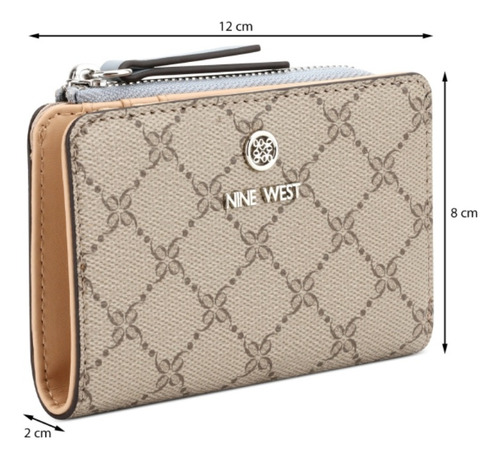 Tarjetero Para Mujer Nine West Beige Yg1403156 Diseño de la tela Gráfico