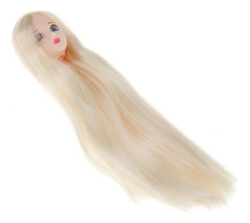 2 X 1/6 Bjd Maquillaje Head Sculpt Con Golden Hair Doll
