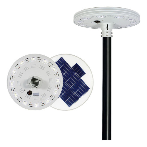 Lamparas Solares Led Exterior Punta De Poste Suburbana 300w Color Plateado