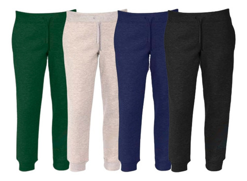Pantalón Deportivo Felpa Con Puño Unisex Algodón Abrigado