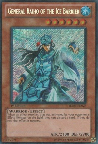 Yu-gi-oh! - Raiho General De La Barrera De Hielo (ha04-en025