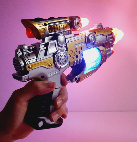 Imagem 2 de 6 de Metralhadora Pistola Brinquedo Tipo Nerf Luz Som Camuflada