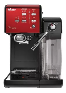 Cafetera Oster PrimaLatte BVSTEM6701 automática candy apple red y negra para expreso y cápsulas monodosis 120V