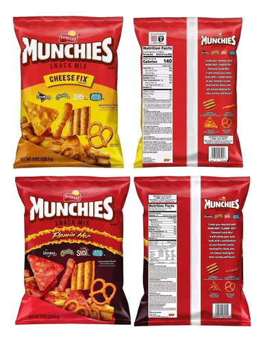 2 Pack Munchies Snack Mix Flamin Hot Y Cheese 226g Importado