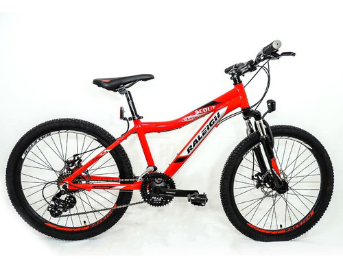Bicicleta Mountain Bike Raleigh Scout R24 Shimano 21v Color Rojo/gris/negro