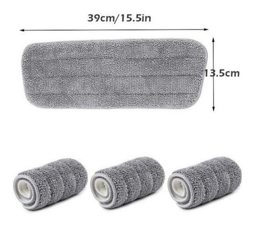 Set Repuestos Paños De Microfibra P/ Spray Mopa X 3unid