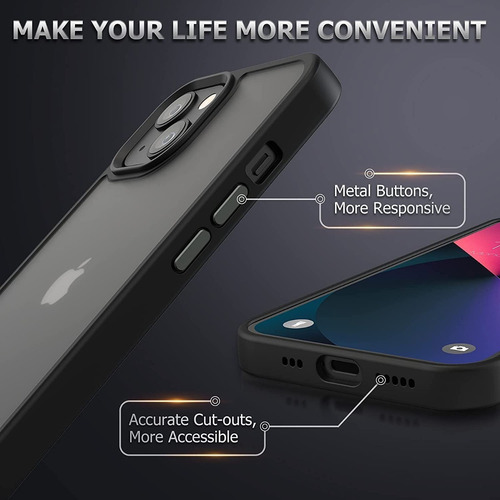Imagen 2 de 9 de Case Funda Protector Mate Antihuella iPhone 13 / 13 Pro Max