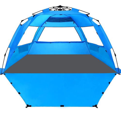 Deluxe Xl Pop Up Beach Tent Sun Shade Shelter 3-4 Perso...