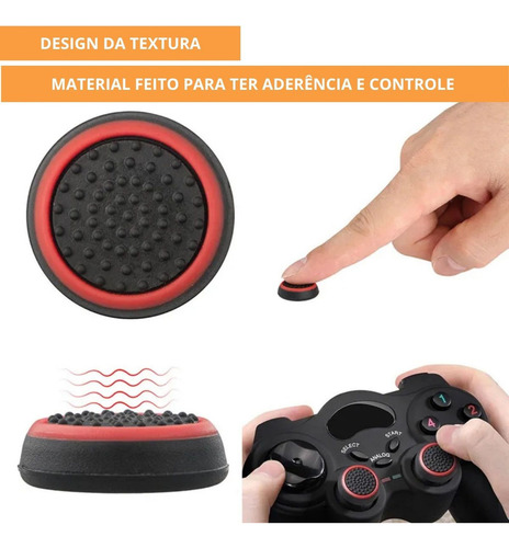 Capa Controle Borracha Analógico Xbox One Ps5 Ps4 Ps3 Pro