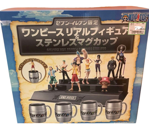 One Piece Set De 9 Figuras Y 4 Tazas De Acero