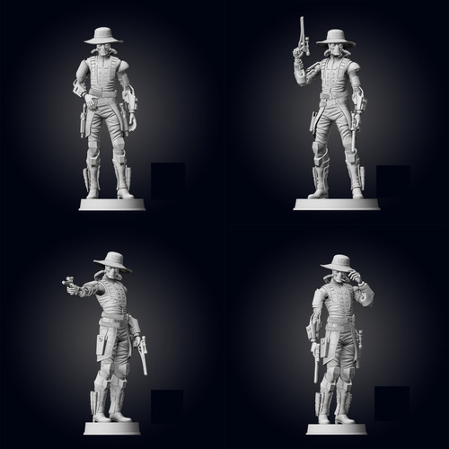 Star Wars Cad Bane X 4 Poses Archivo Stl Para Impresión 3d