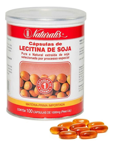 Lecitina De Soja Pura 100 Cápsulas - Naturalis Sabor Sem sabor