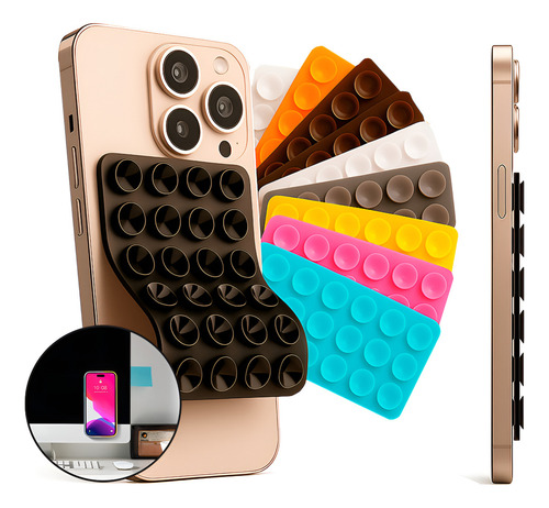 Suporte De Silicone Com Ventosa Para Celular Duplas Ventosas