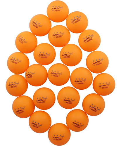 Mapol 60/22 Count 3-star 40+ Premium Ping Pong Balls Pelota Orange