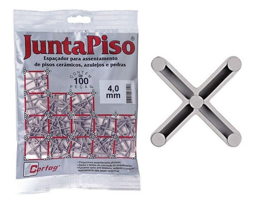 Espaçador Juntapiso 4mm Cortag C/ 100 Unidades