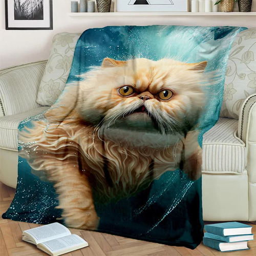 Cobertor 150x200cm Cute Calico Cat Garfield Cat Persian Cat