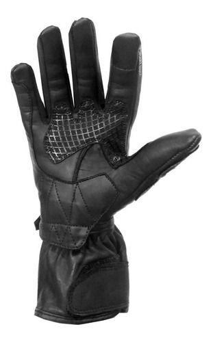 Guante Atrox Ce4312al Largo Cuero Negro Rosa Mujer