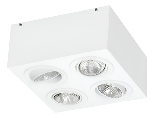 Spot Sobrepor Quadruplo Direcionável P/4 Lâmps Led Par 20 Estrutura Branco 127/220v
