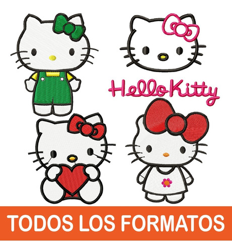 Matrices De Diseño, Pack 4 Hello Kitty Para Maquina Bordar